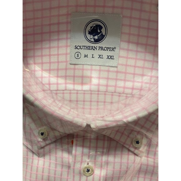 Southern Proper Goal Line Shirt in Pink Tattersall Mens S Small NIP - Picture 2 of 5
